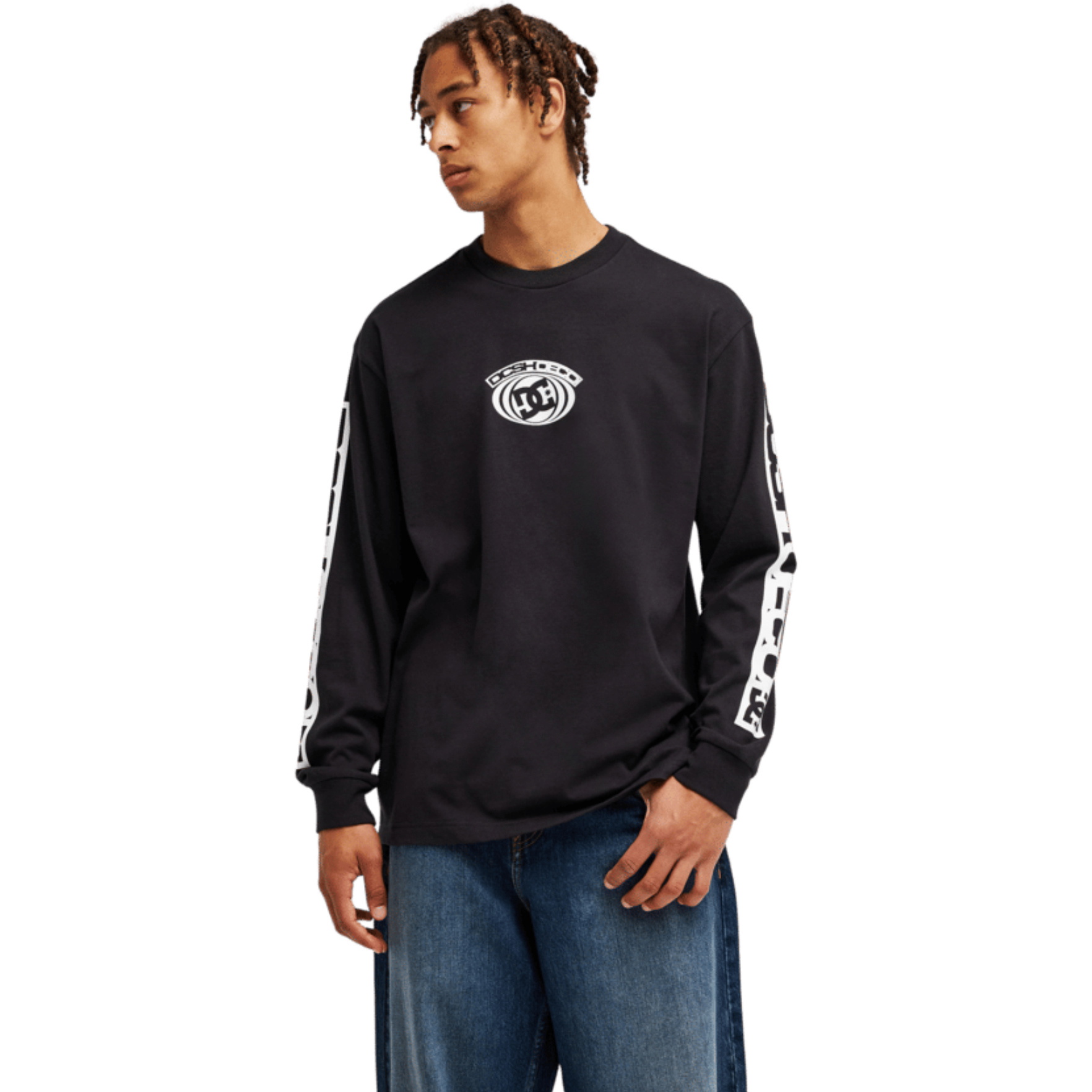 2026 DC Shoes Mens DC Echo Long Sleeve T-Shirt EDYZT04462 - Black